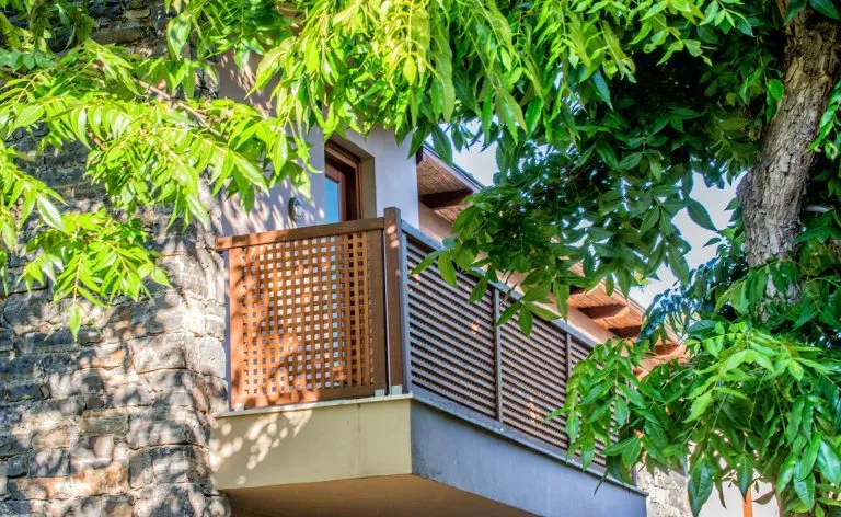 Blue sea beach balcony