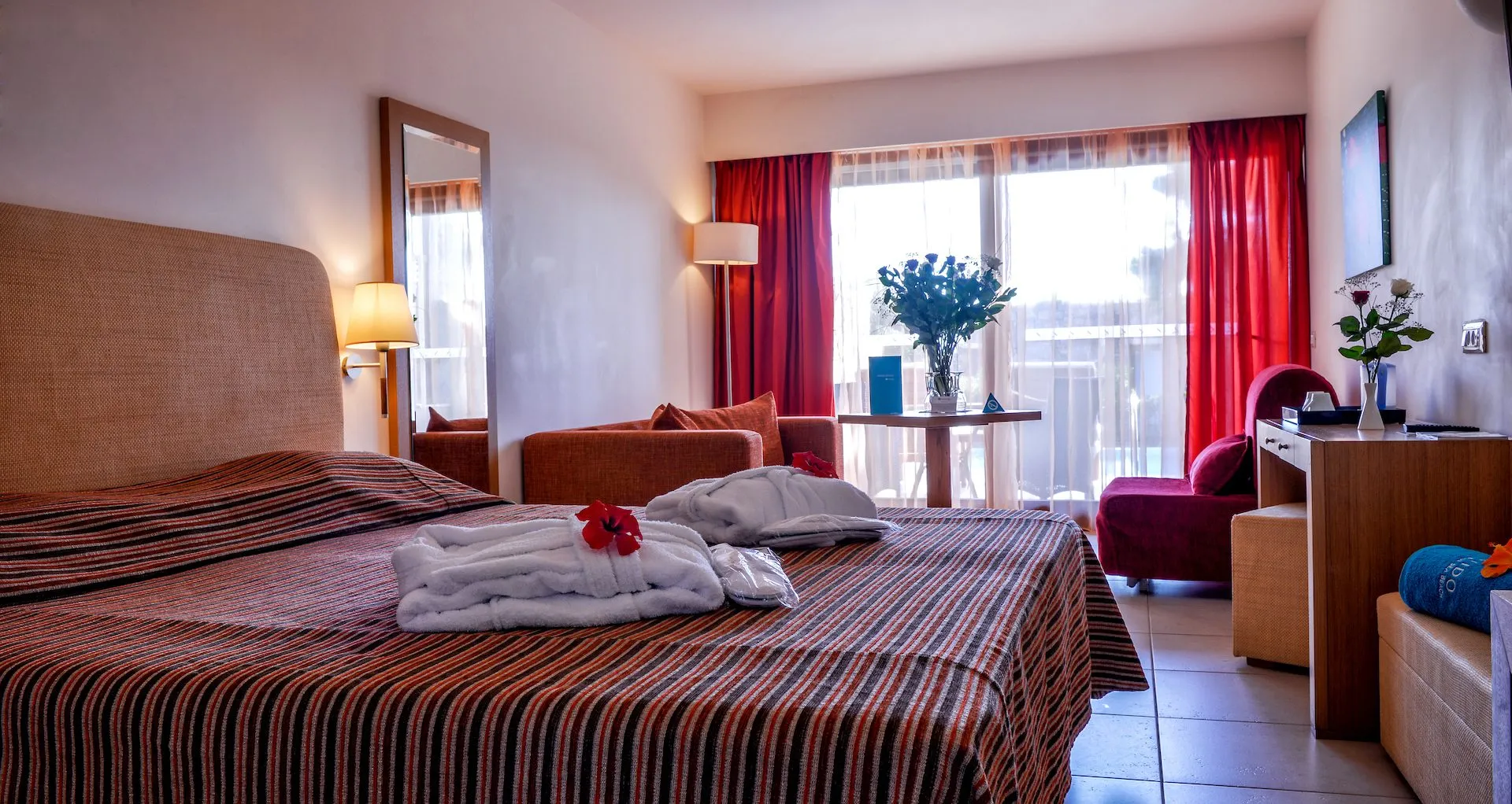 Blue sea beach double room