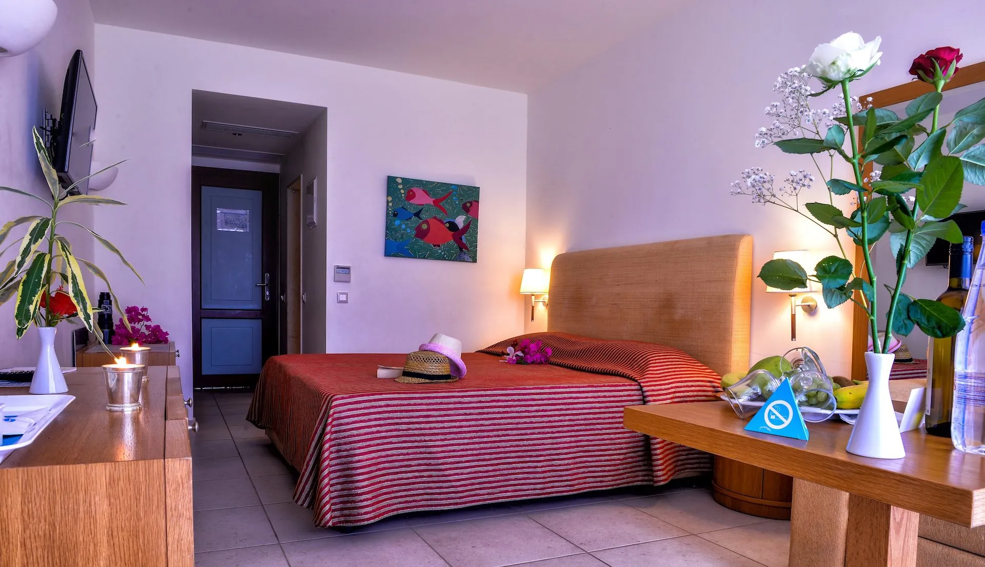 Blue sea beach double room