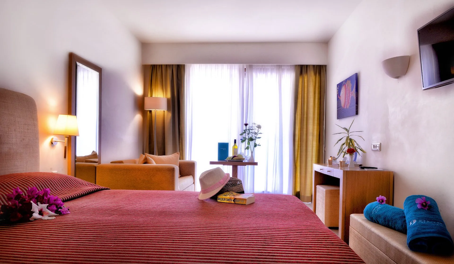 Blue sea beach double room