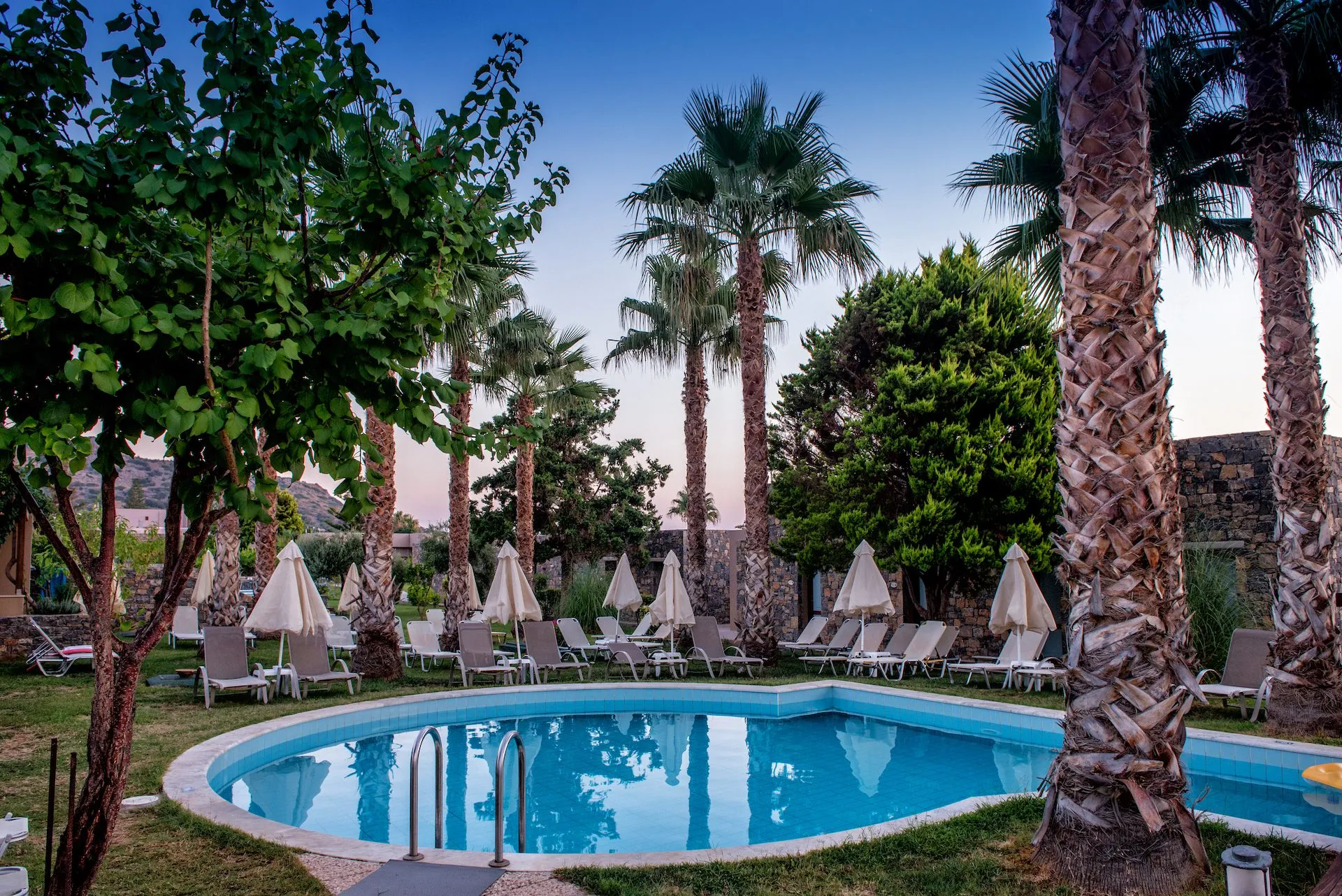 Blue sea beach pool